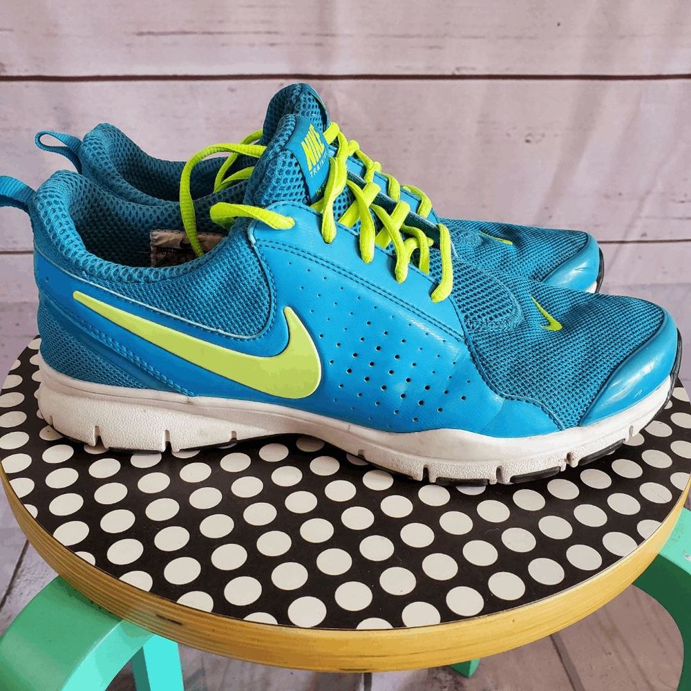 Nike Training Blue Volt Green Athletic Training Shoes 454445-431 Women's Size 9